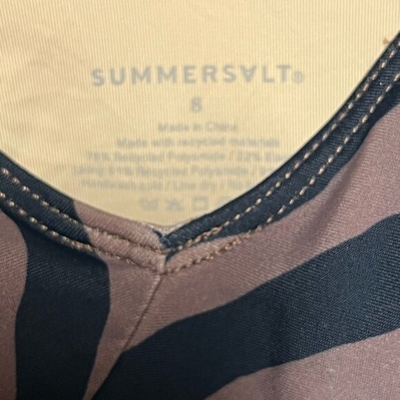 Summersalt Swimsuit The Tie Waist Backflip Modern Zebra in Chocolate Sz 8 - Picture 6 of 8